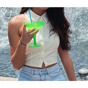 Urban Outfitters Cropped Collared Tank